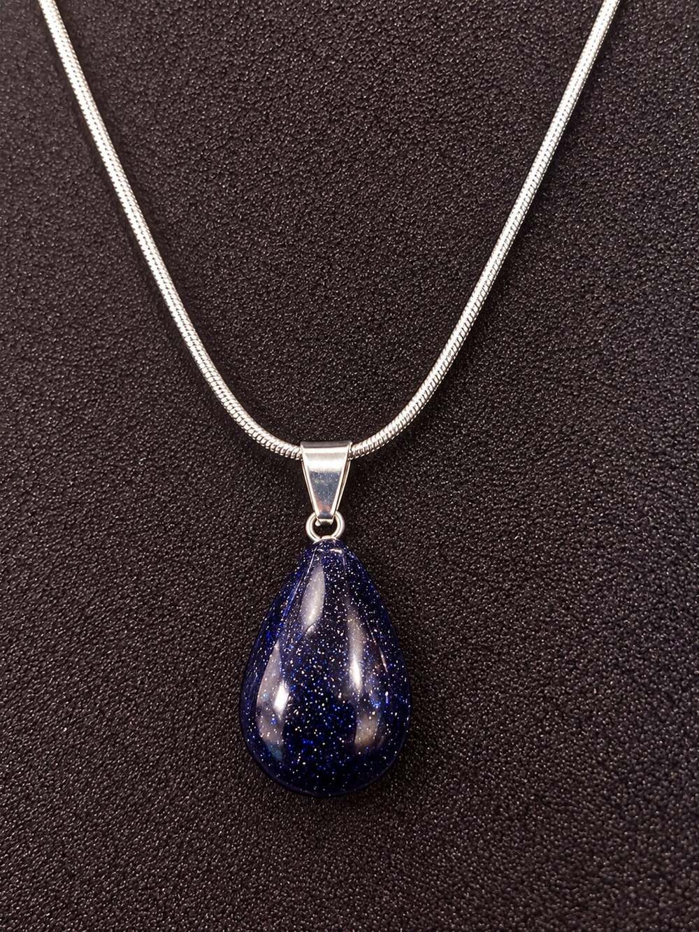 Blue Sandstone Pendant Necklace